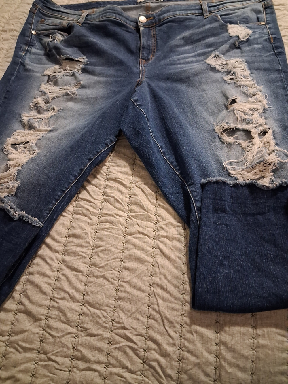 torrid Distressed Dark & Light Wash Skinny Jeans